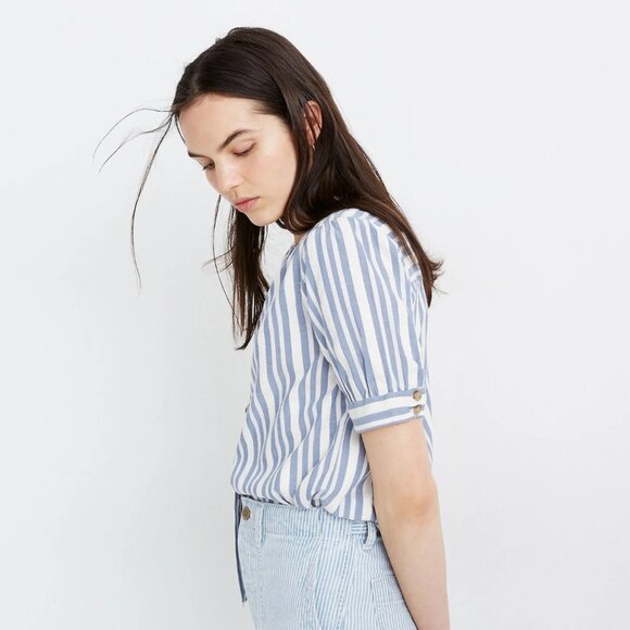 Madewell Plaza Button-Front Shirt in Stripe Size Small GUC - Picture 7 of 8